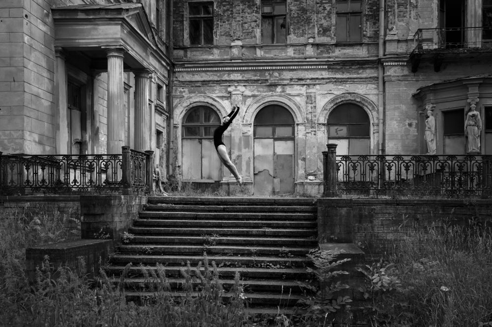 Ballerina in abandoned