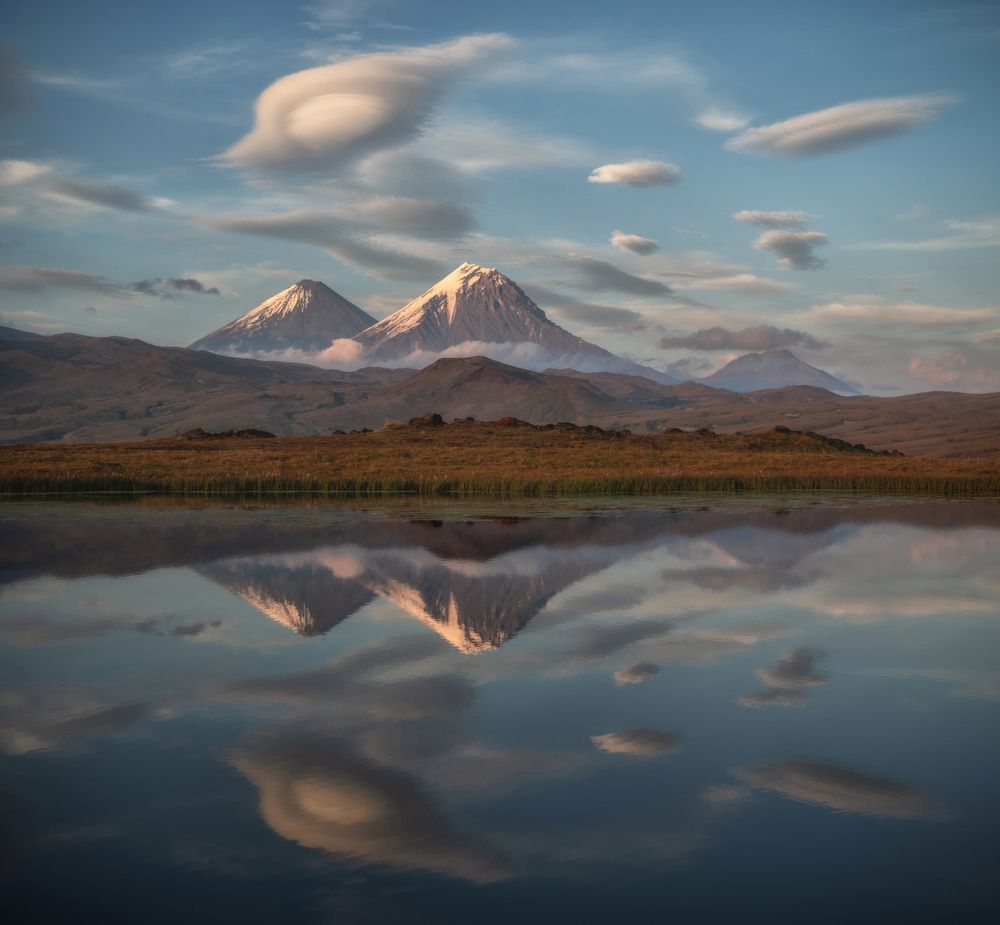 Лентикулярные облака. Камчатка.