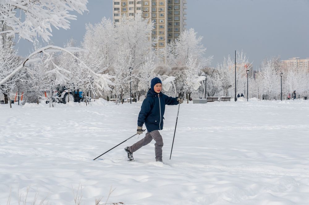 В снежном парке