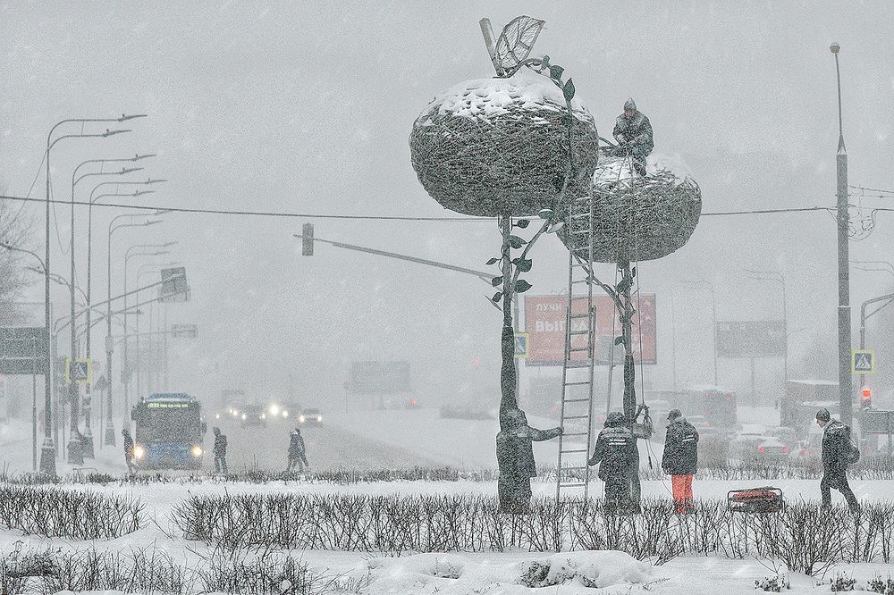Зимние картинки. Снегопад