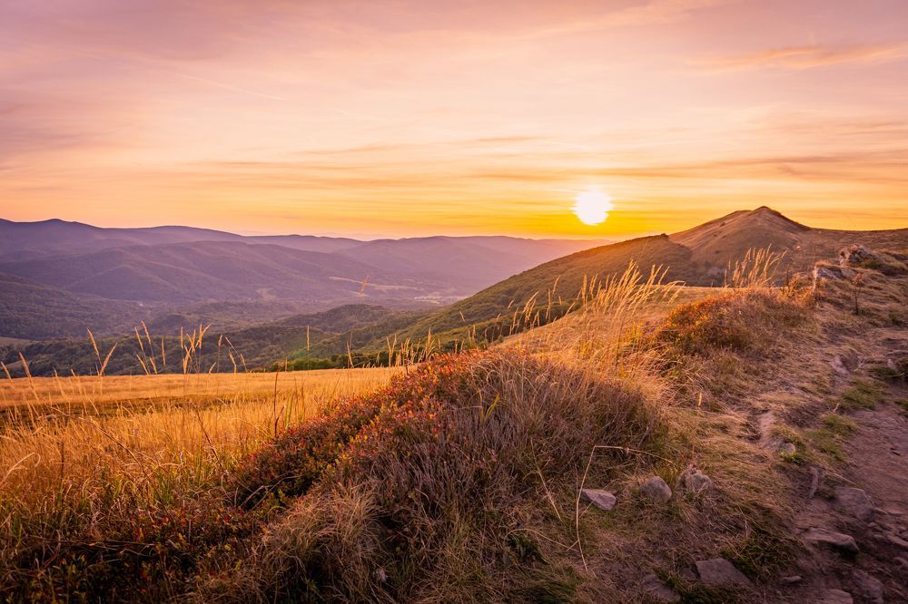 Sunset in the Bieszczady Mountains