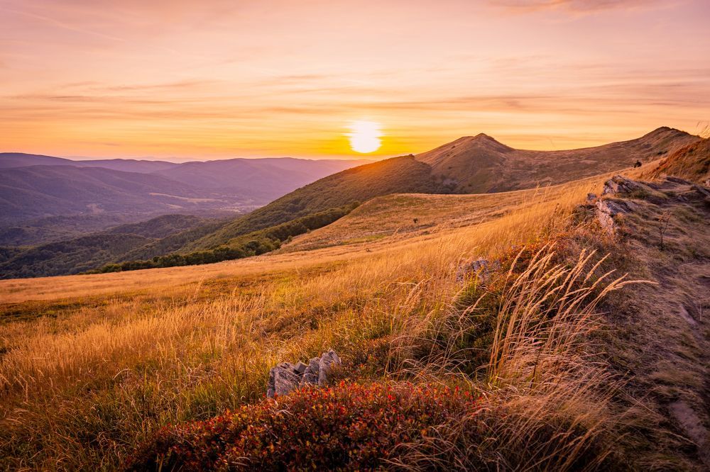 Sunset in the Bieszczady Mountains