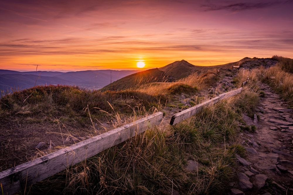 Sunset in the Bieszczady Mountains