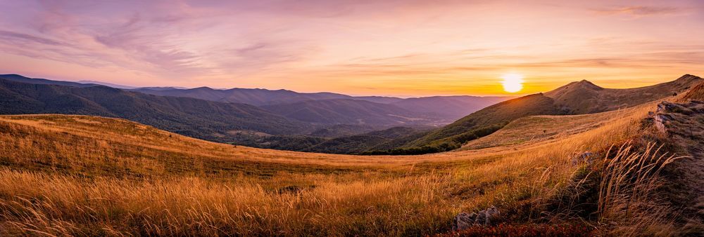 Sunset in the Bieszczady Mountains