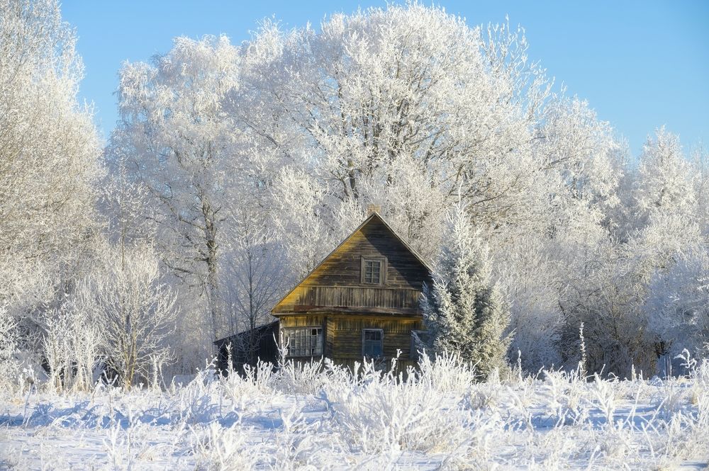 Зима в деревне.