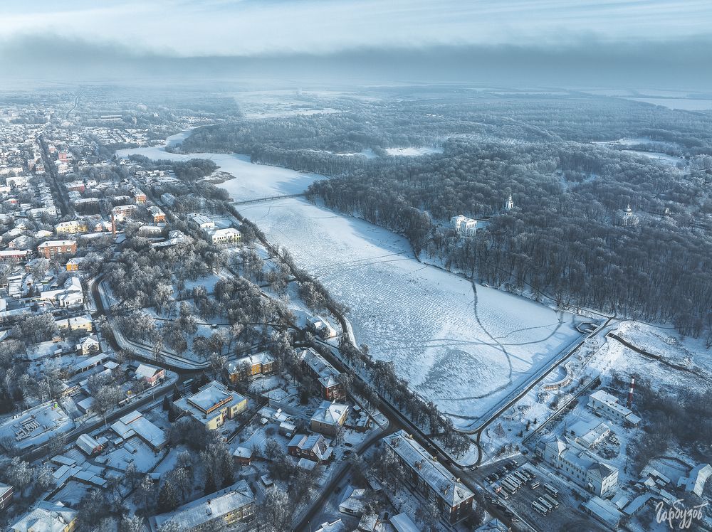 Богородицкий парк в иней