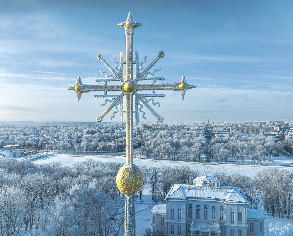 Богородицкий парк в иней