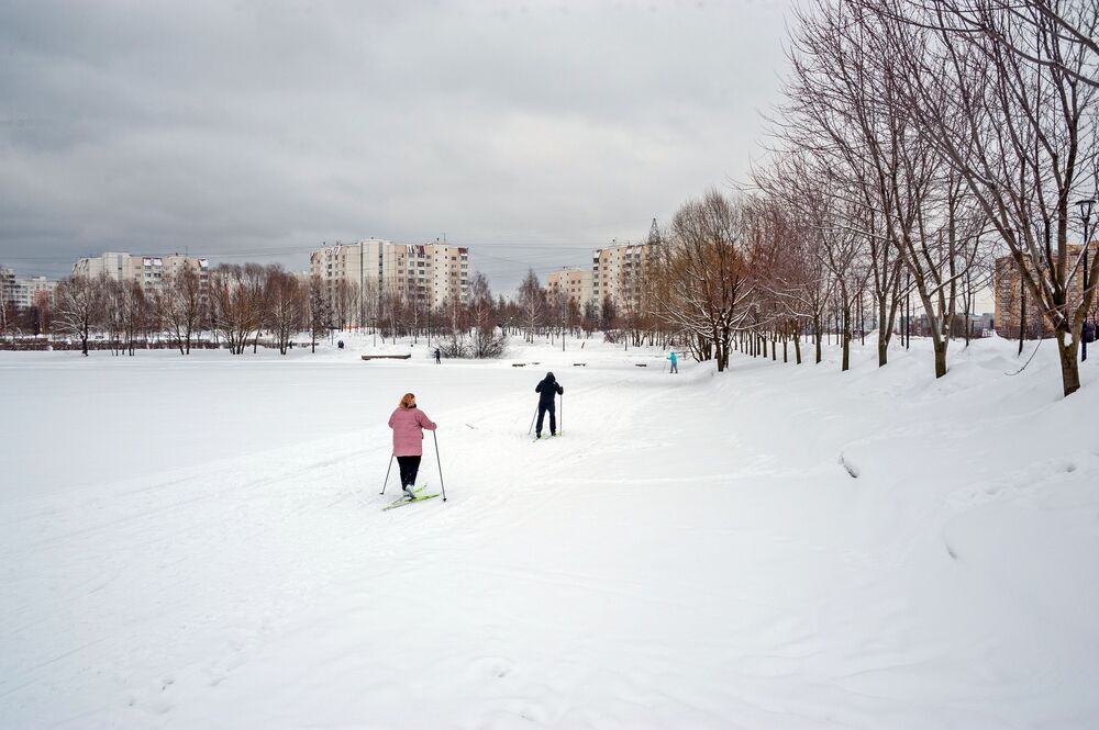 Хорошо на лыжах в парке