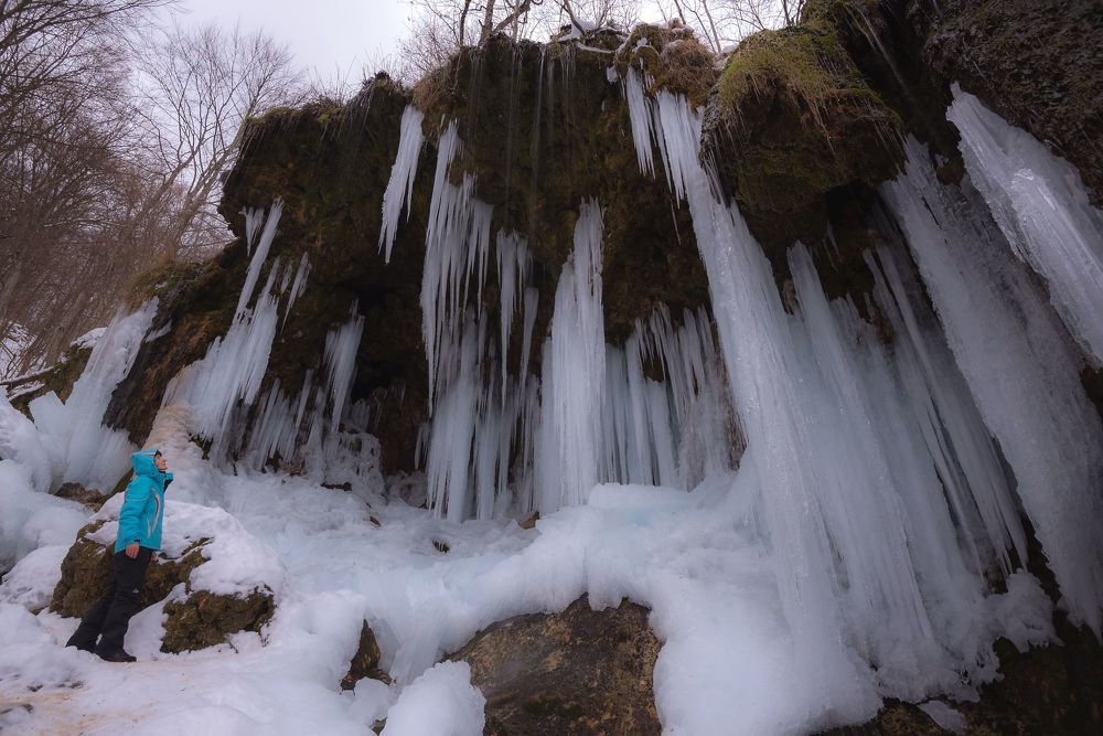 Frozen kingdom.Varovitec Waterfall, Bulgaria.