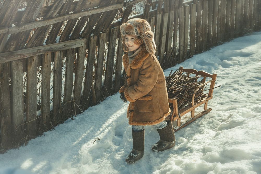Дети  в деревне зимой (2020)