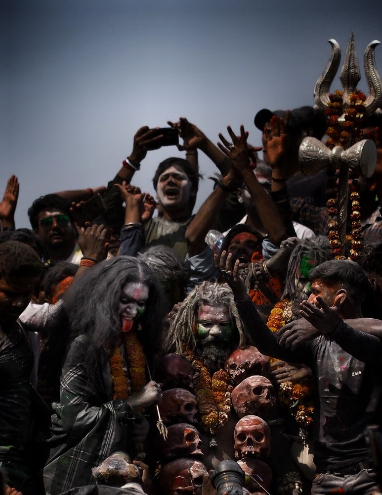 Holi celebration at cremation 