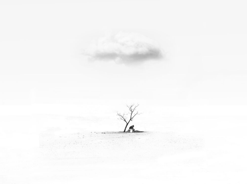 black and white