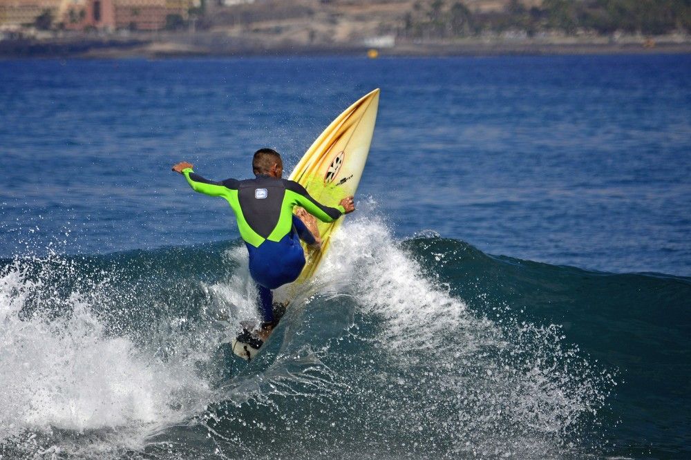 Surfer on the island of Tenerife