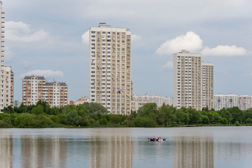 На пруду городского парка