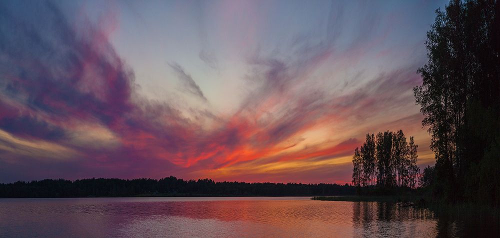 Эволюция заката, озеро Вельё