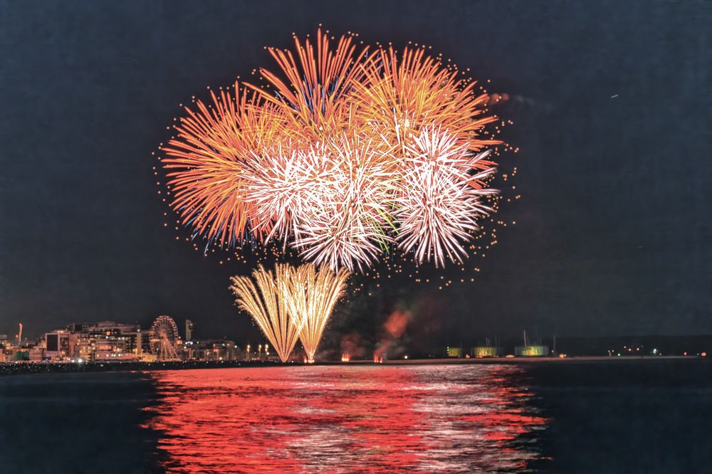 Fireworks, french national day, city of LE HAVRE