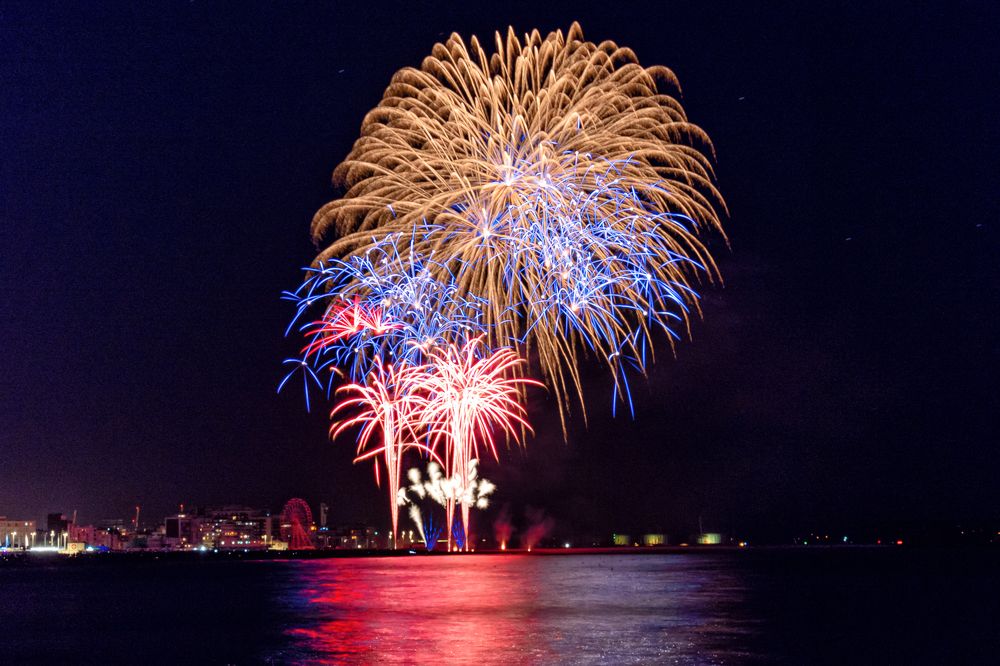 Fireworks, french national day, city of LE HAVRE