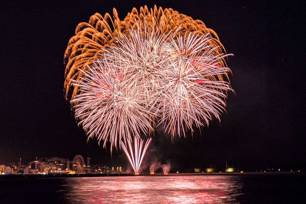 Fireworks, french national day, city of LE HAVRE