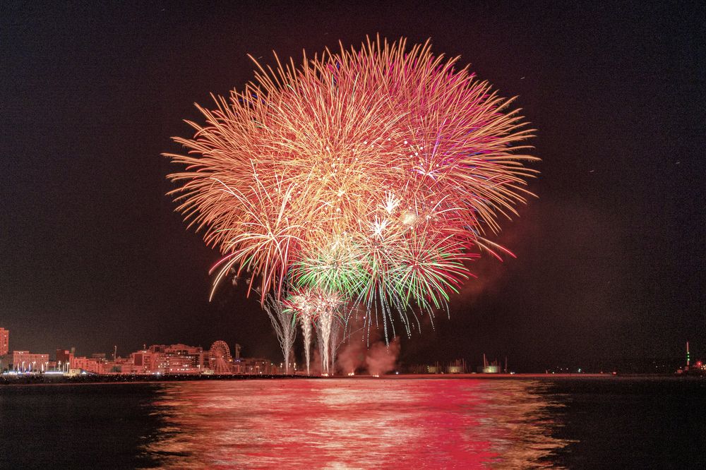 Fireworks, french national day, city of LE HAVRE