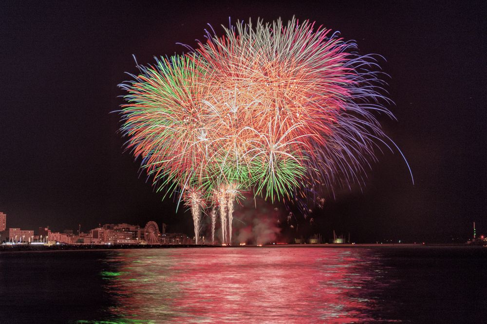 Fireworks, french national day, city of LE HAVRE