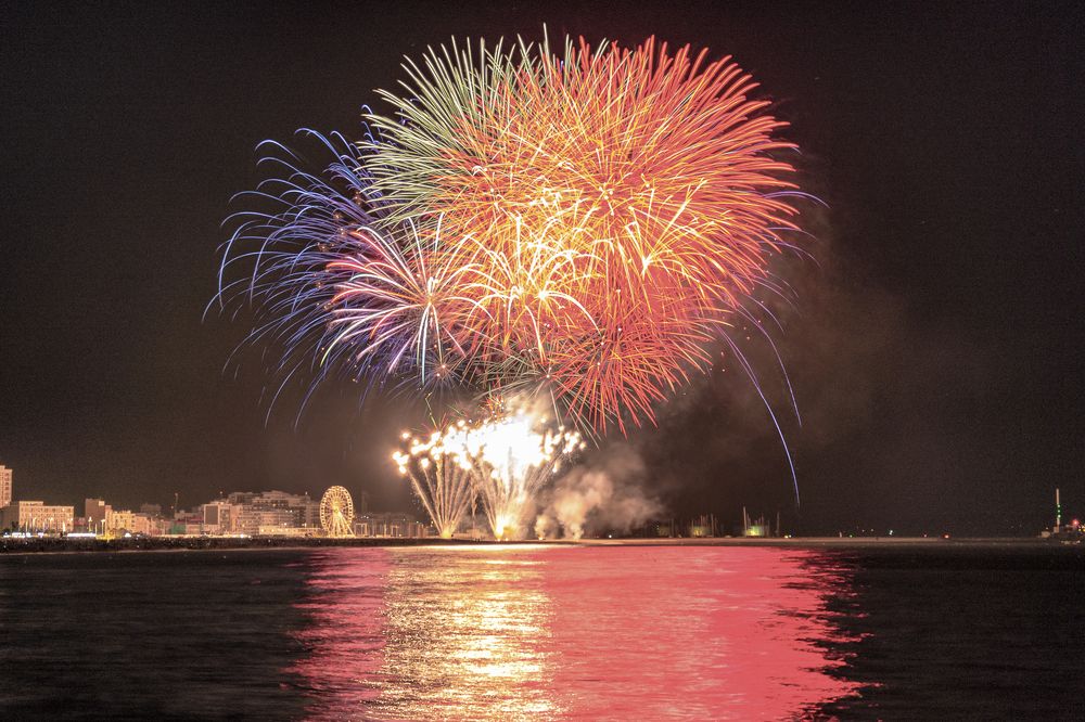 Fireworks, french national day, city of LE HAVRE