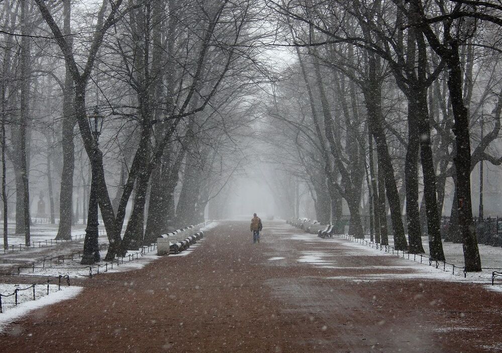 снегопад в апреле