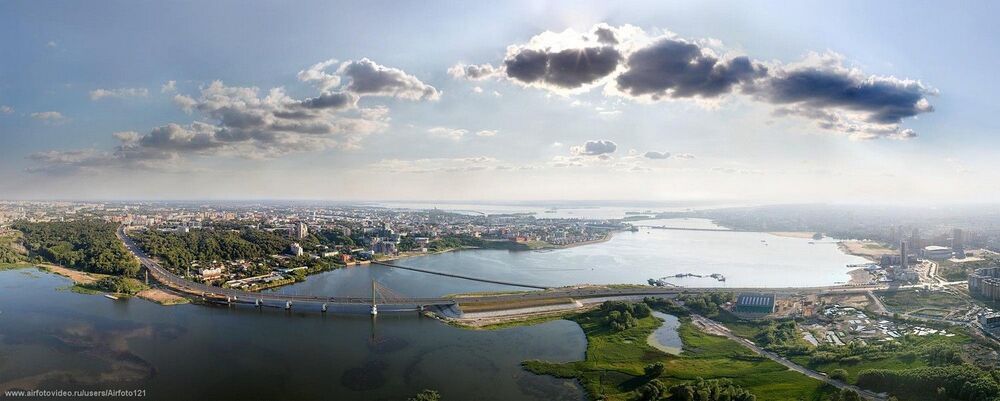 Мост Миллениум, через реку Казанка, август 2009  год