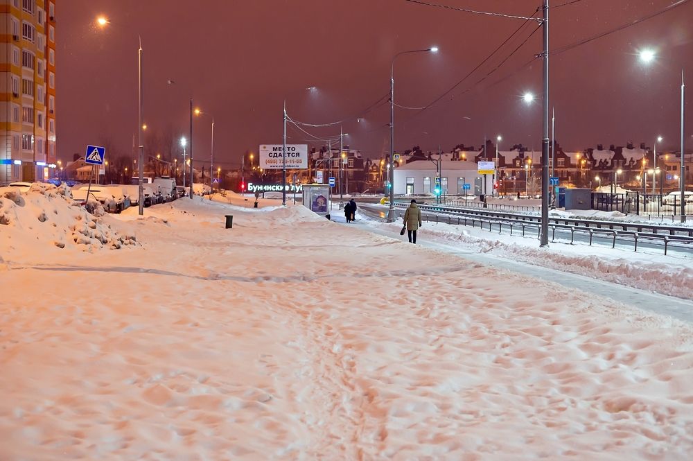 После ночного снегопада