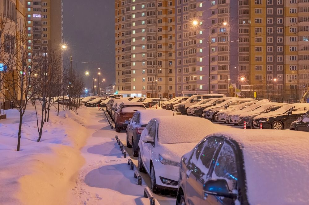 Сегодня утром в Москве снегопад