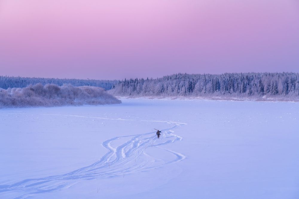 Старинное Мезенское село Кимжа на Рождество