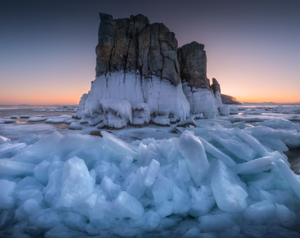 Ледяные берега Японского моря.