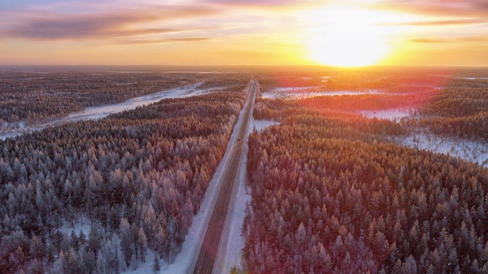 Зимняя дорога в Заполярье