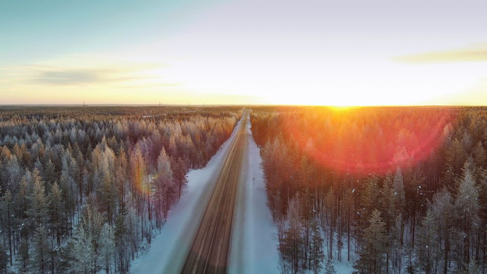 Зимняя дорога в Заполярье