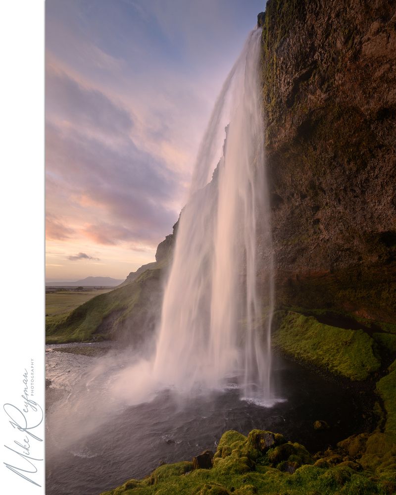 Seljalandsfoss at sunset. South Coast, Iceland