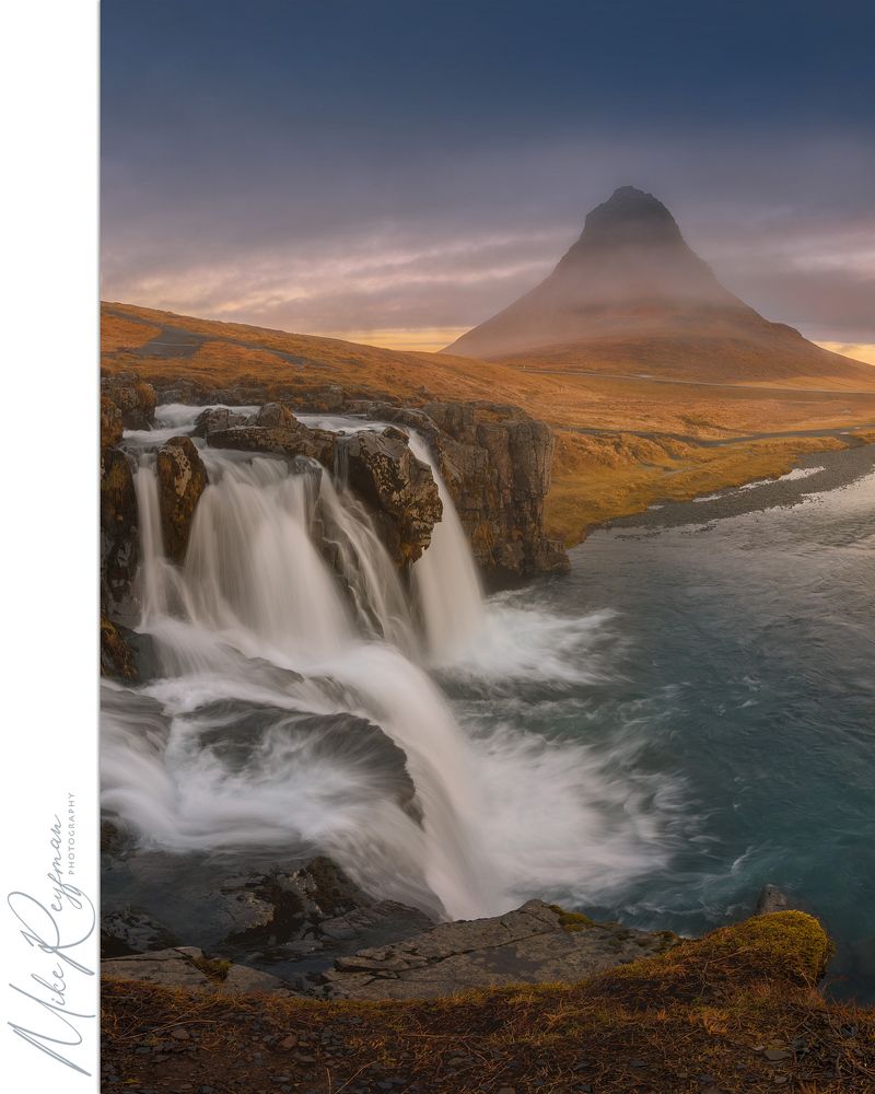 Kirkjufellsfoss (Church Mountain Waterfalls) & Mt. Kirkjufell. Grundarfjörður, Snaefellsnes Peninsula, Iceland