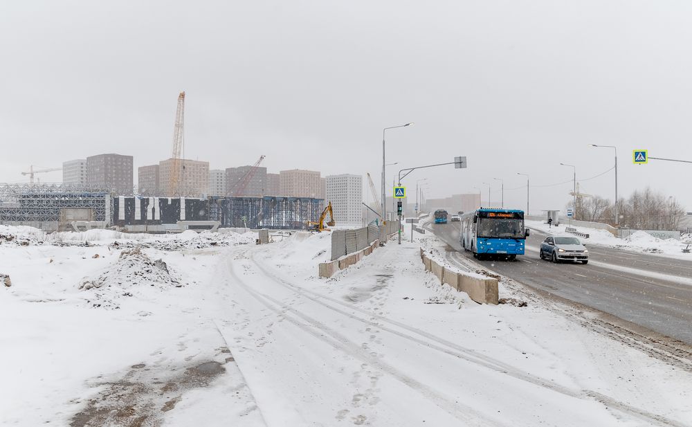 Стройка наземного метро в Новой Москве