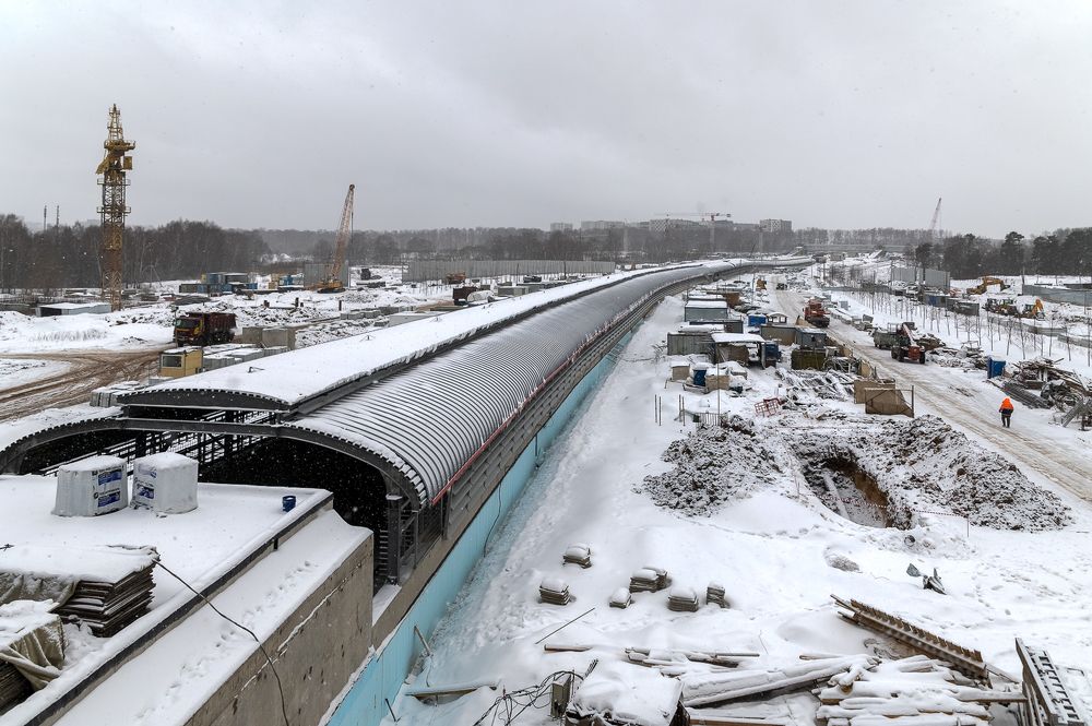Стройка наземного метро в Новой Москве