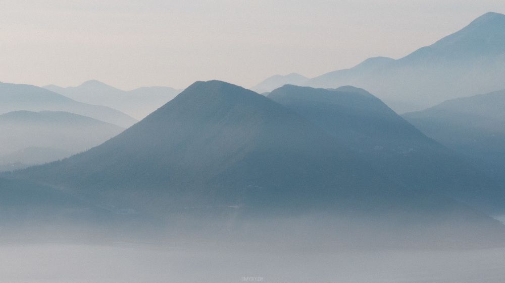 Low clouds near the Mamula island, Montenegro
