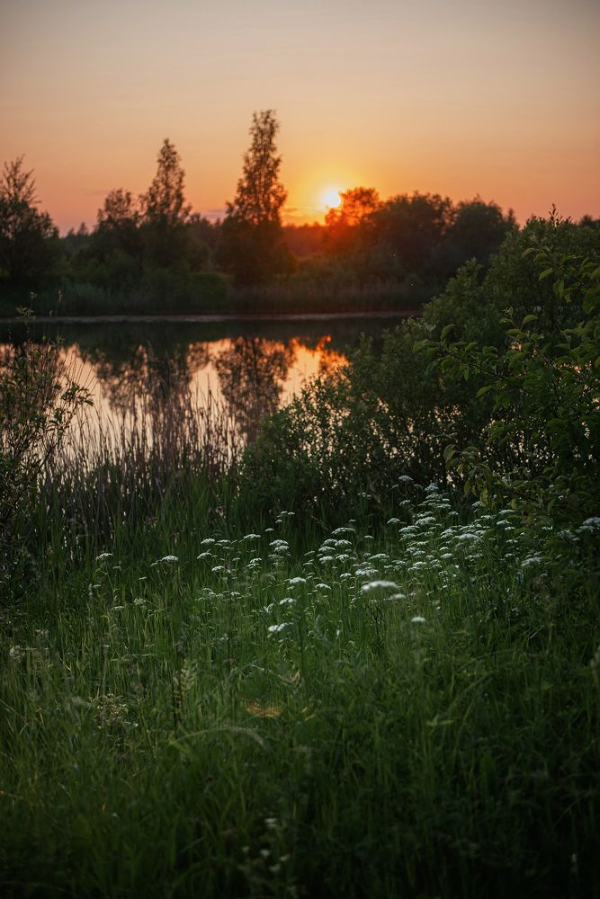 Закат на прудах