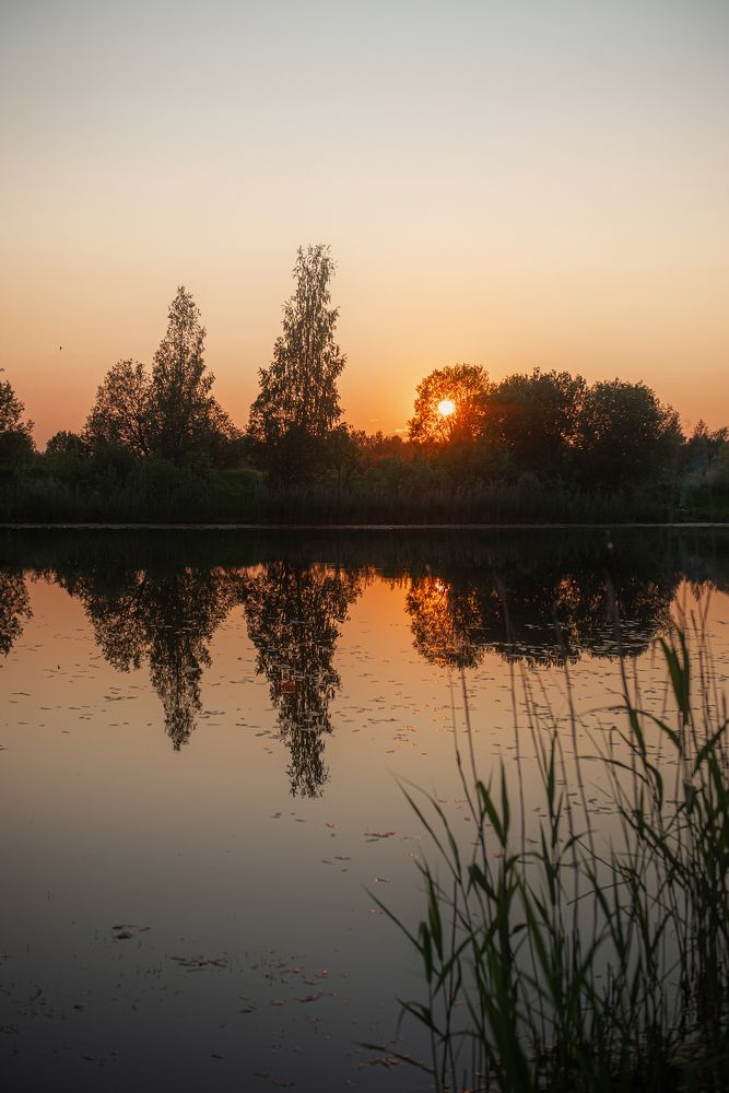 Закат на прудах