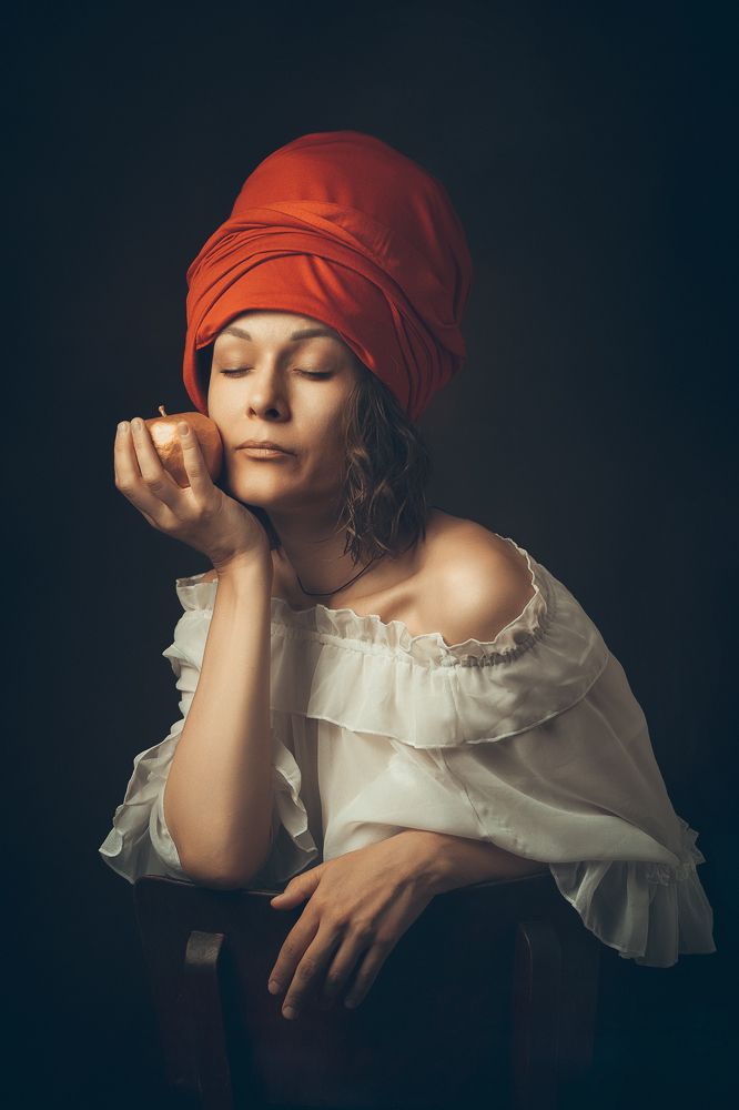The girl in the red headdress