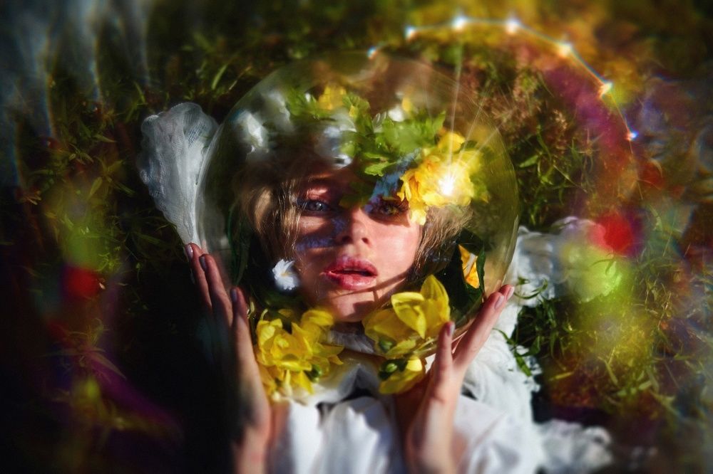 inhaling flowers