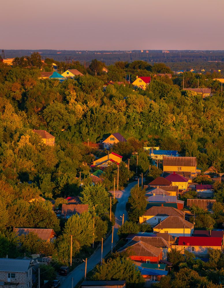 Город Старый Оскол на закате