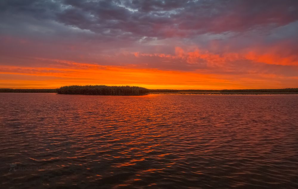 Место впадение реки Волги в Каспийское море