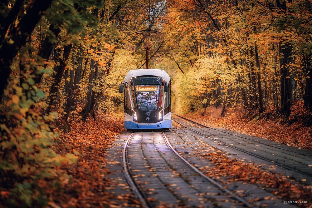 Классические осенние московские трамваи | Autumn Moscow trams
