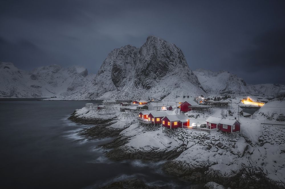 Одна ночь в лофотенской деревушке Hamnoy