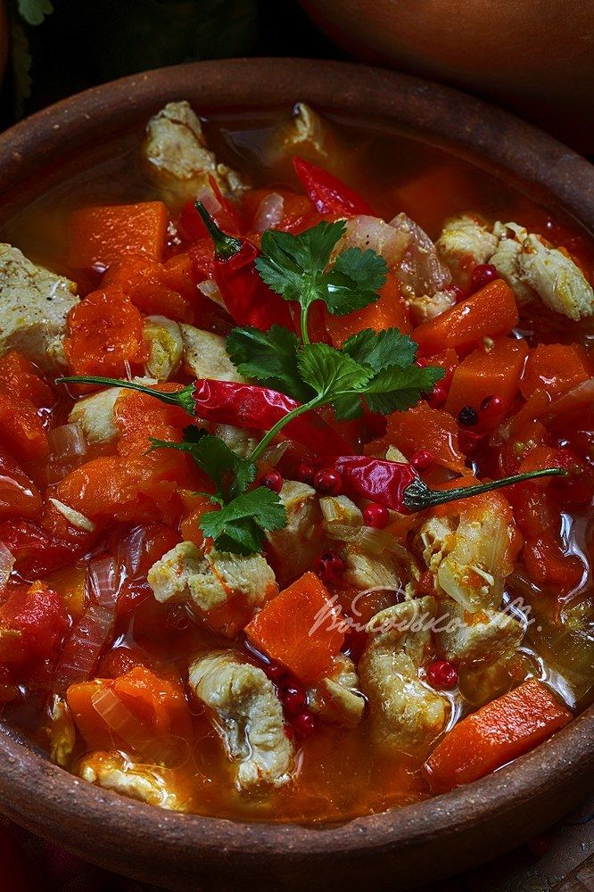 Курочка с тыквой и кавказскими специями