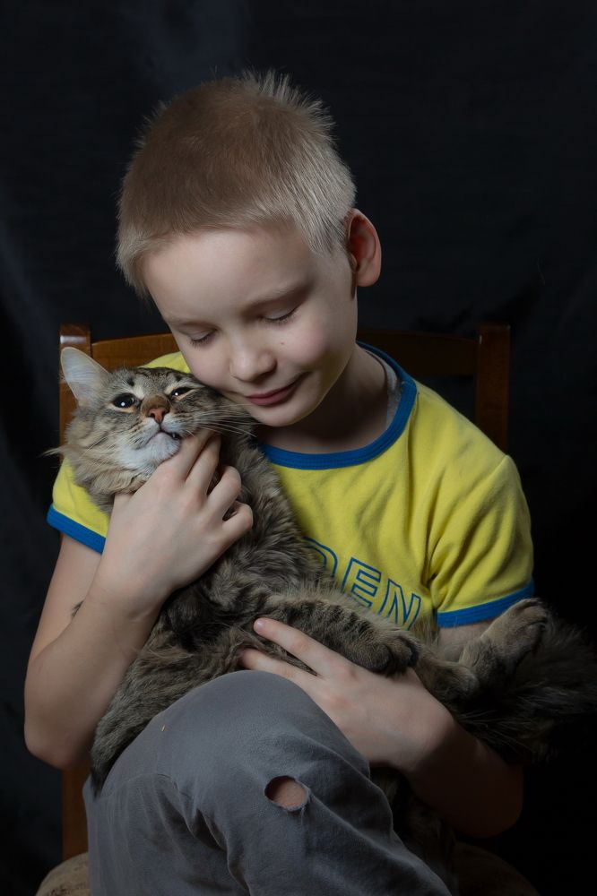 Портрет мальчика с котом