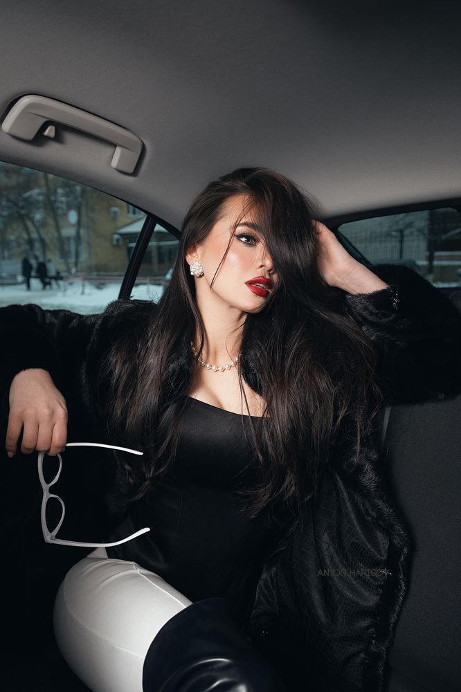Portrait in the car
