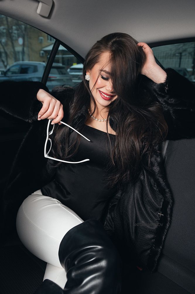 Portrait in the car